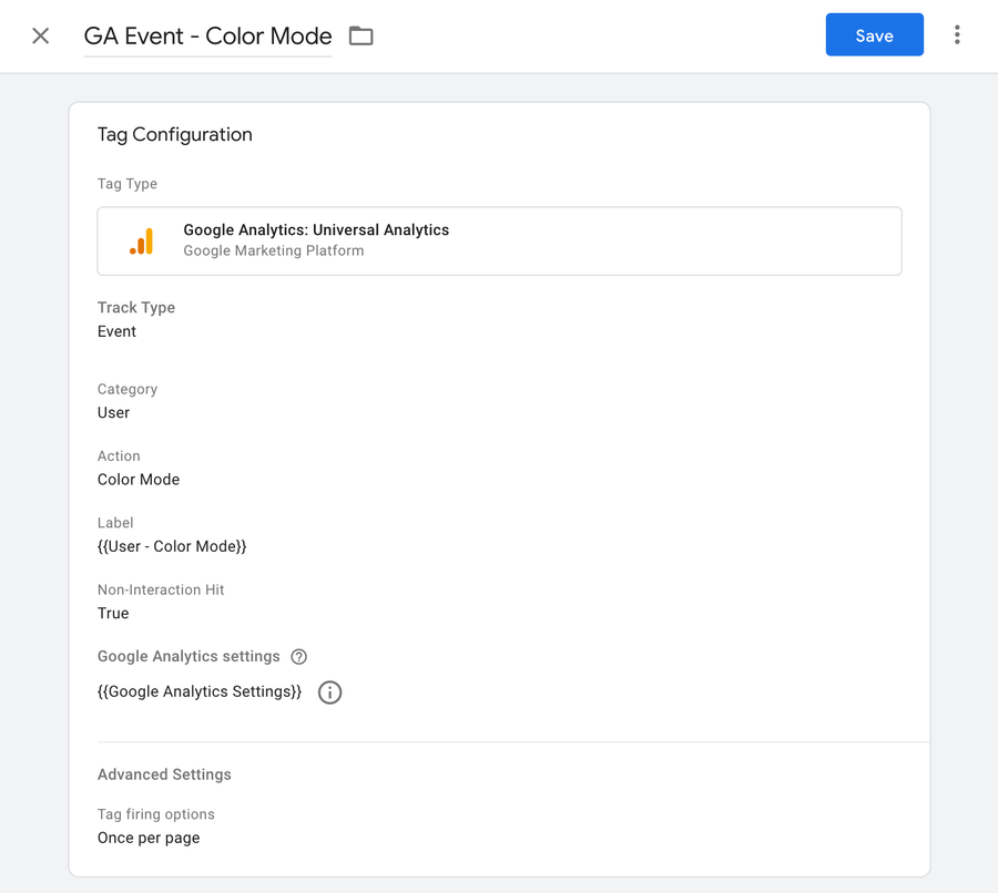 Google Tag Manager GA Universal Event