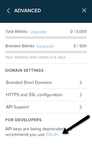 Bitly OAuth Access Token